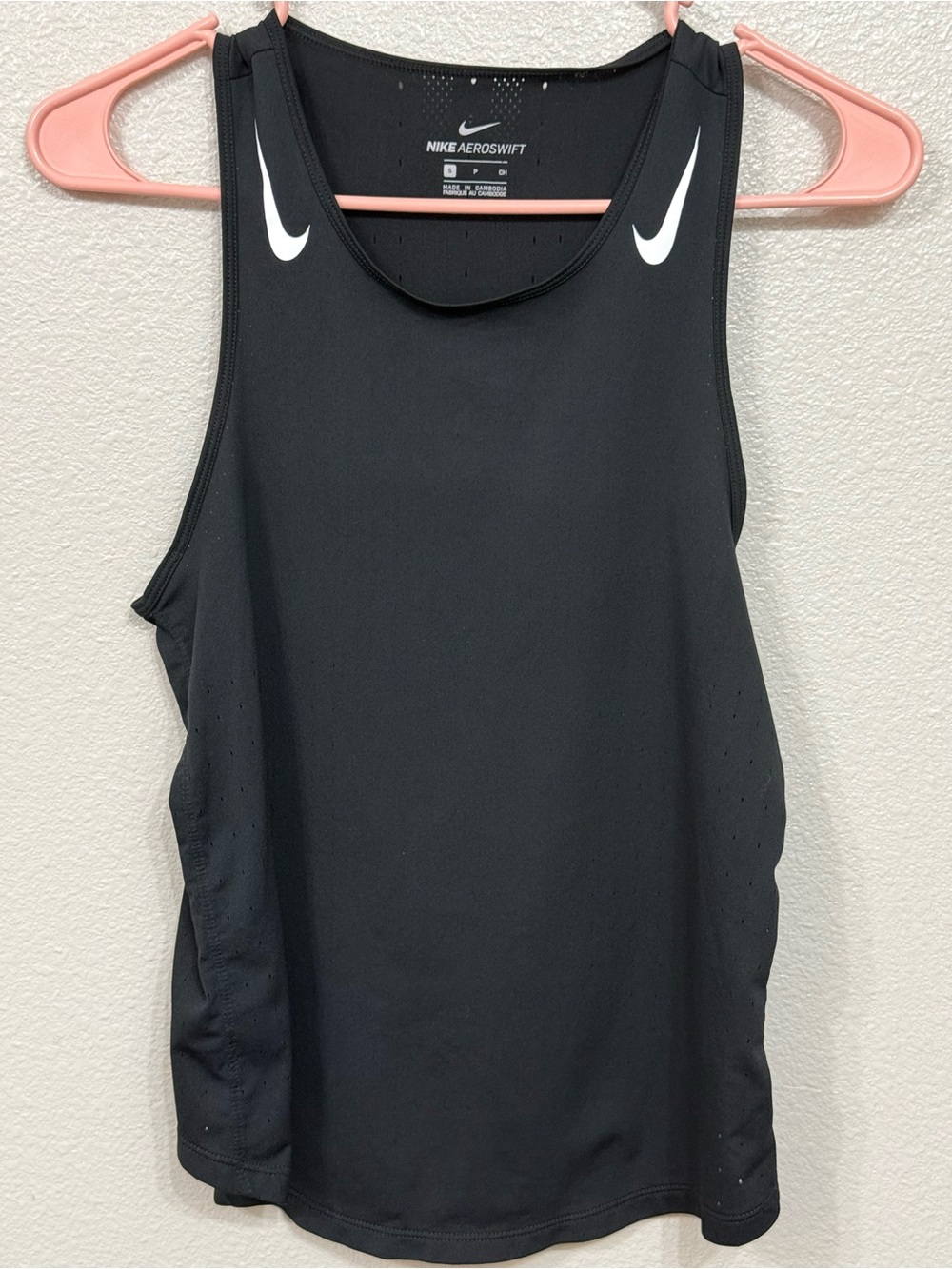 Nike AeroSwift Black Singlet Running Tank Top S